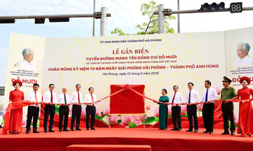 Hải Phòng gắn biển tuyến đường mang tên Tổng Bí thư Đỗ Mười