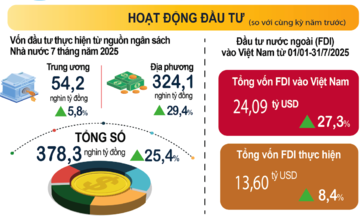 Kinh tế 7 tháng: Vốn FDI đạt 24,09 tỷ USD, kim ngạch 789bet uy tín khẩu tăng 14,8%